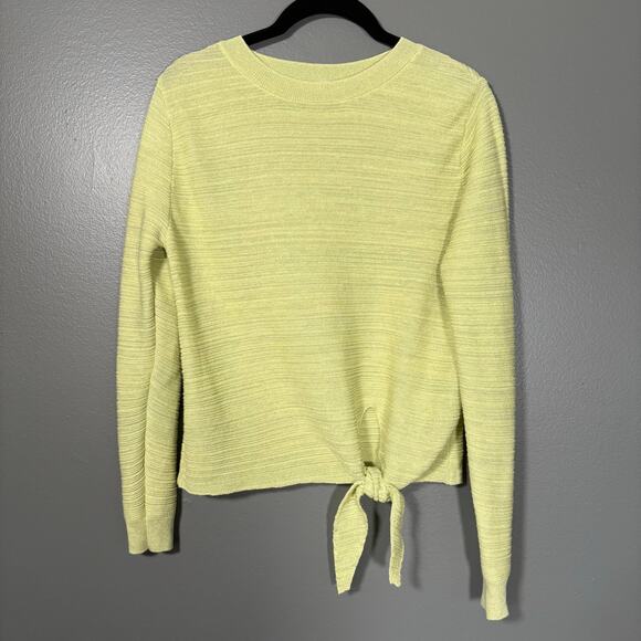 Mango MNG Women's Light Green Cozycore Tie Detail Sweater - Size Small - Comfort - Picture 1 of 6